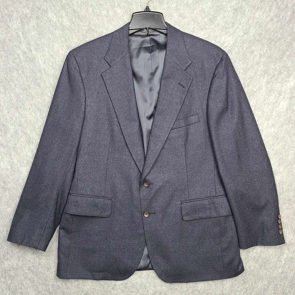 Vtg Chaps Ralph Lauren Blazer Sport Coat Men 42R Navy Virgin Wool Union Made USA